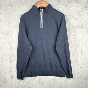 The Normal Brand Sweater Men XL Blue 1/4 Zip Pullover Lightweight Stretch Preppy